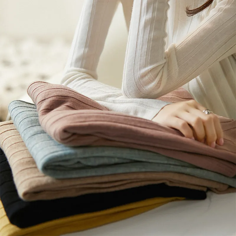

Women Mock Neck Sweater Ladies Solid Long Sleeve Sueter Famale Vintage Office Tops Korean Casual Streetwear Elegant Pullovers