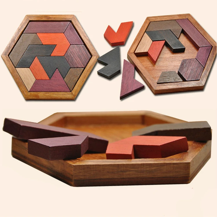 Деревянные пазлы Геометрическая головоломка развивающая игрушка для детей