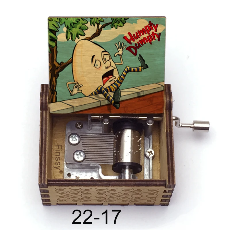 Детские игрушки Подарок Ручная деревянная музыкальная шкатулка Хамти Дамти Детям Милый мультяшный музыкальный шкатулка Рождественский, день рождения, новогодний подарок.
