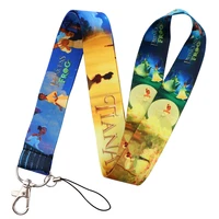 yq354 the princess and the frog lanyard phone rope for keys id card badge holder neck strap keychain cord lariat girls kids gift
