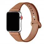Натуральная кожаная Петля ремешок для наручных часов Apple watch 38 мм, 42 мм, iWatch, версия 5 Группа 44 мм 40 мм Тонкий браслет, ремешок для Apple watch, версии 3421 40-44 38 мм