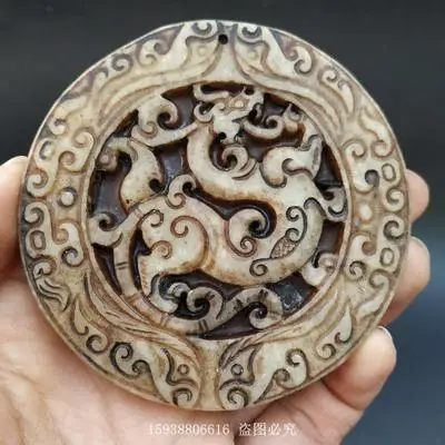 

Exquisite imitation Xiuyu mythical beast Qinglong jade pendant small ornament