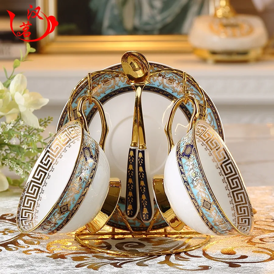 Европейский стиль золотой костяной фарфор кофейная чашка фарфоровая чайная