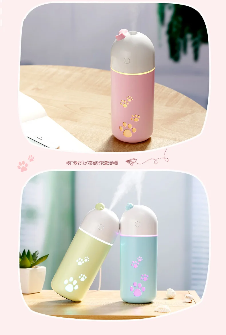 Мультфильм чашки увлажнители воздуха Красочные ночник синхронизации офиса и