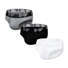 3 шт.Лот, мужские хлопковые трусы с заниженной талией