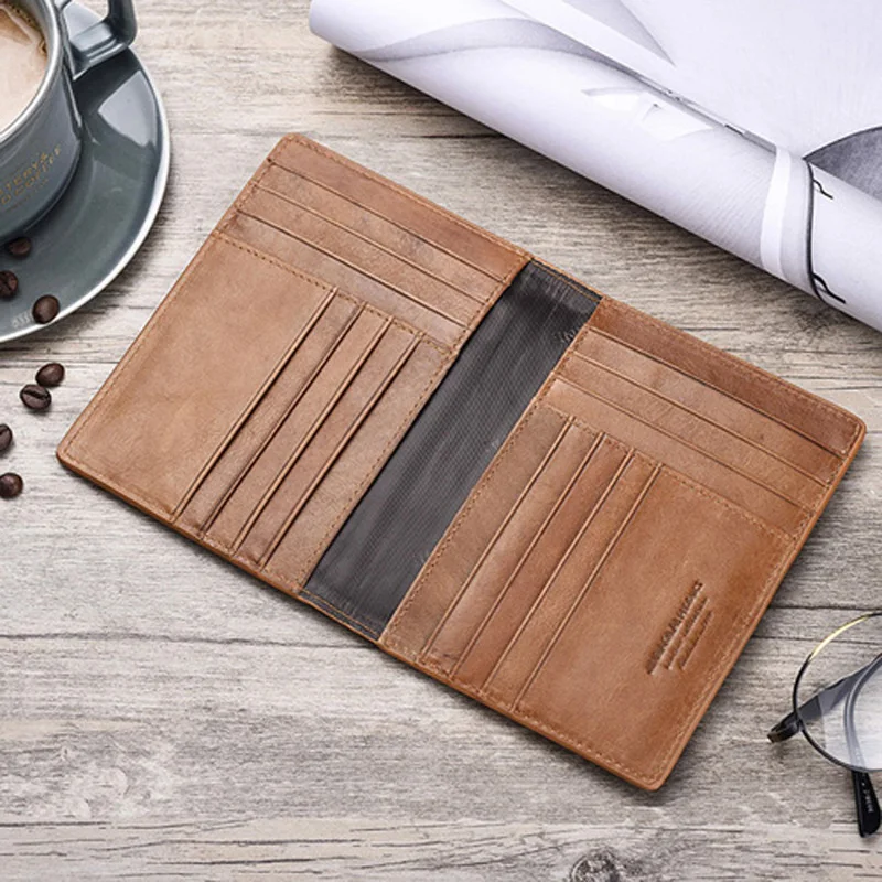 

Genuine Leather Travel Passport Holder Passport Cover Driving License Document Wallet