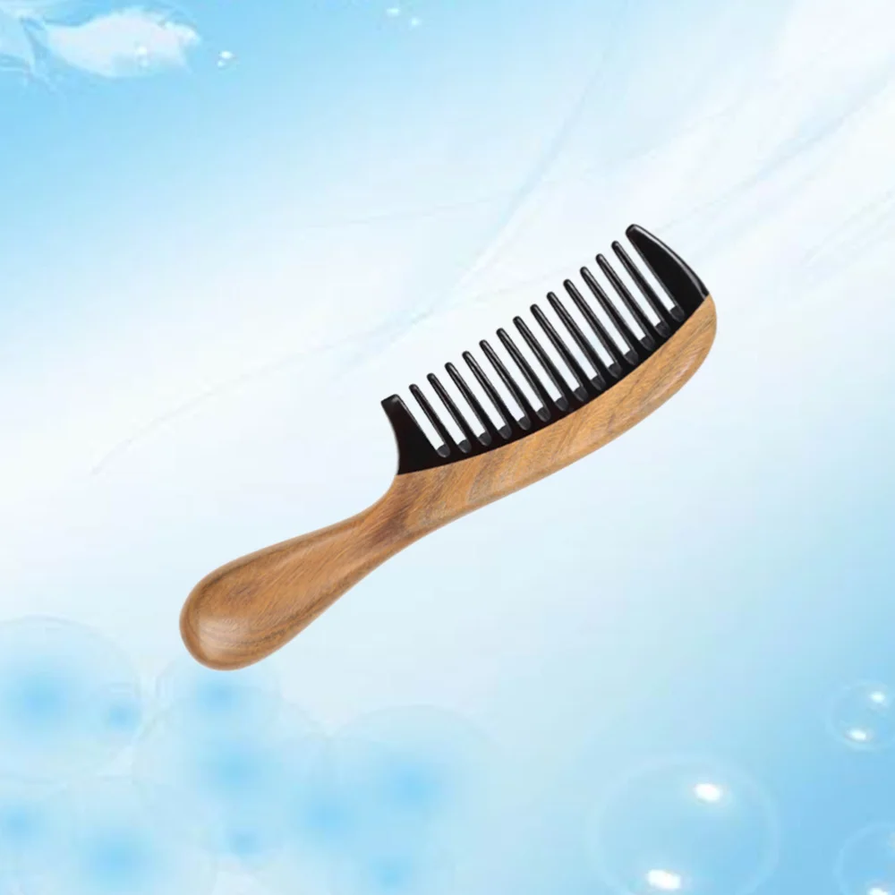 

Hair Comb Sandalwood and Horn Comb Round Handle Comb Teethed Anti-Static Head Comb Hairdressing Accessories for Home Bar