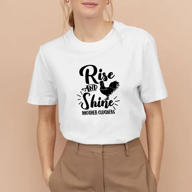 RISE AND SHINE стильная футболка для женщин летняя женская с коротким рукавом Женская