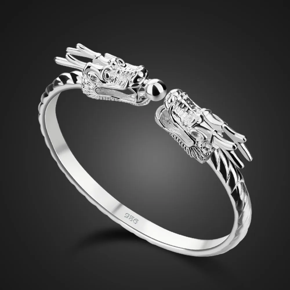 

Модный мужской браслет из стерлингового серебра, ретро-браслет с драконом swagger, 100% серебряный браслет с шармами, мужские серебряные ювелирные изделия