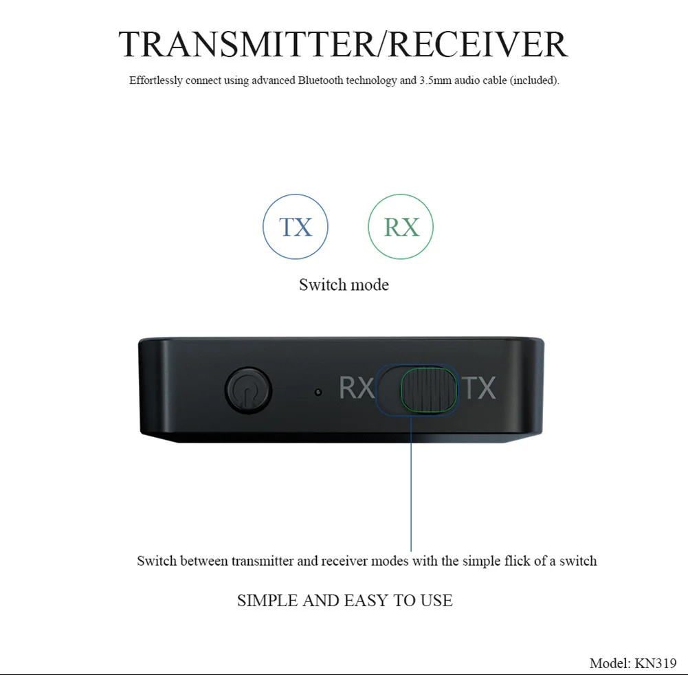 Аудиоресивер 2-в-1 Bluetooth 5 0 AUX RCA передатчик 3 мм Jack USB стереозвук Беспроводные