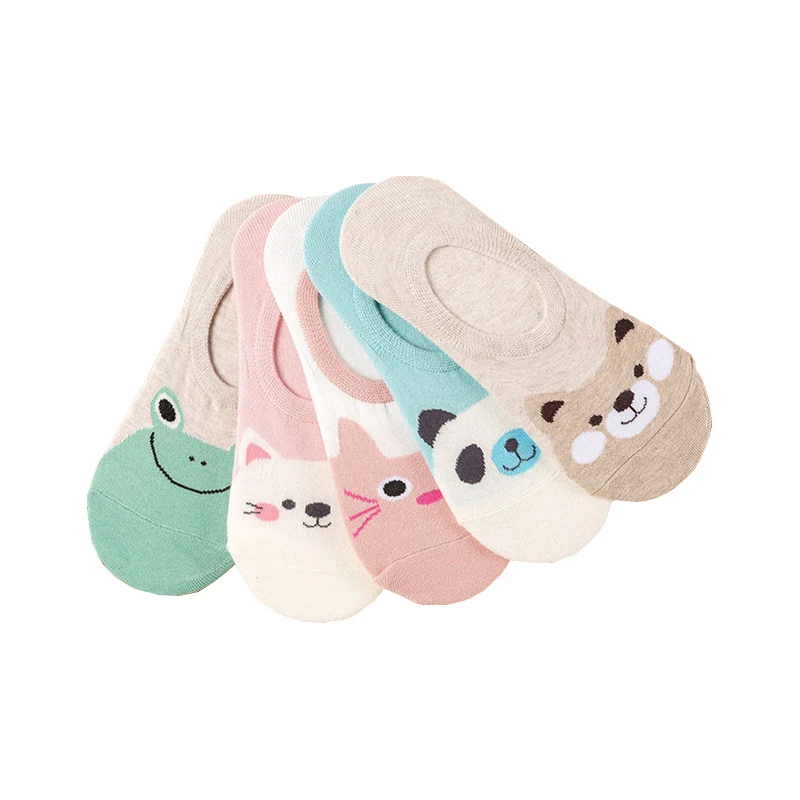 Носки женские летние 5 пар/лот дышащие повседневные с мультяшным рисунком
