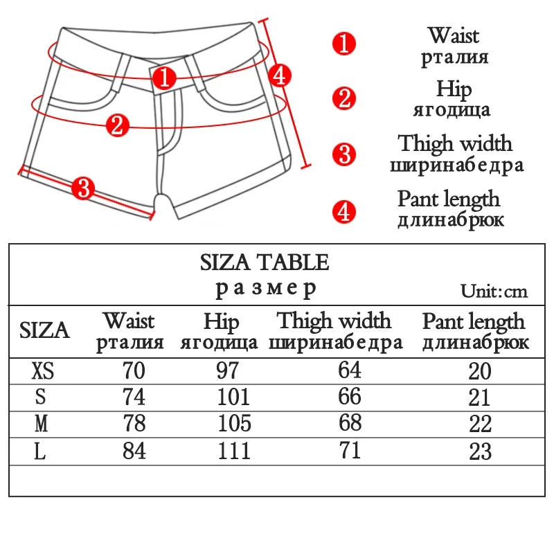 

Women fashion Summer all-match denim shorts Homewear female high-waisted Pocket raw edge washed white jeans seaside Beach