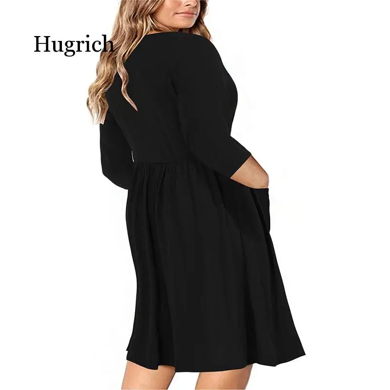 Большой размер платье для полных мм 2020 женское летнее свободный карман дизайн