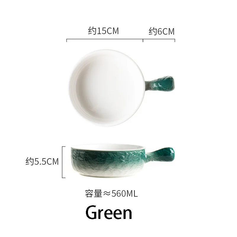 

Ceramic Noddle Salad Plate For Fruit and Vegetable with Handle ,Cheese Pasta Plate