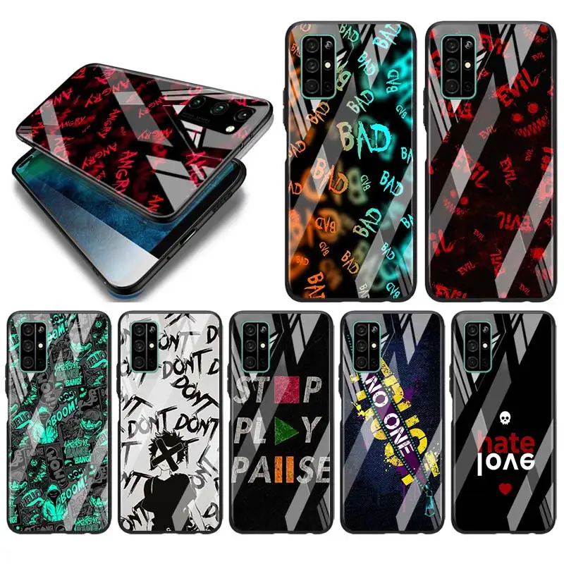tempered glass hot new shell luxury cover best text sentence for honor 30 20 10 9x 8x pro plus lite phone case free global shipping