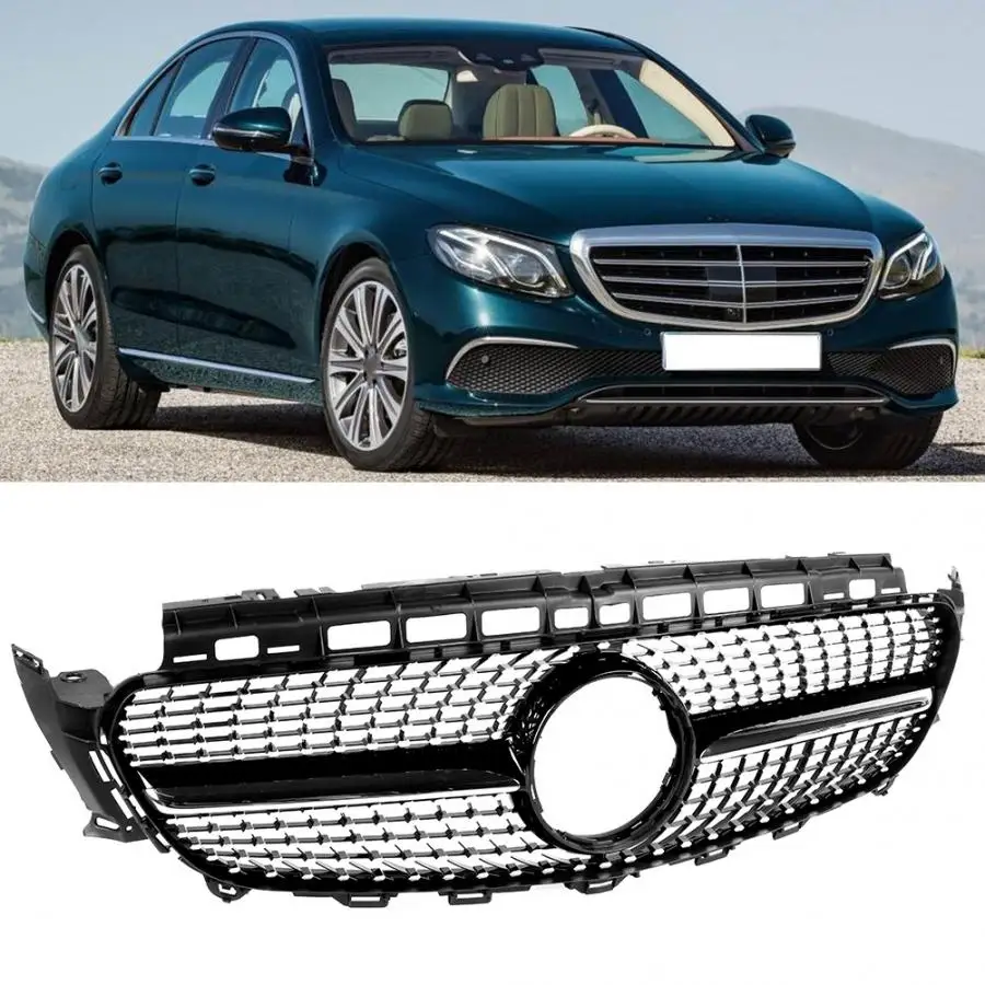 Передняя решетка для гриля в алмазном стиле глянцевый черный подходит Mercedes Benz W213