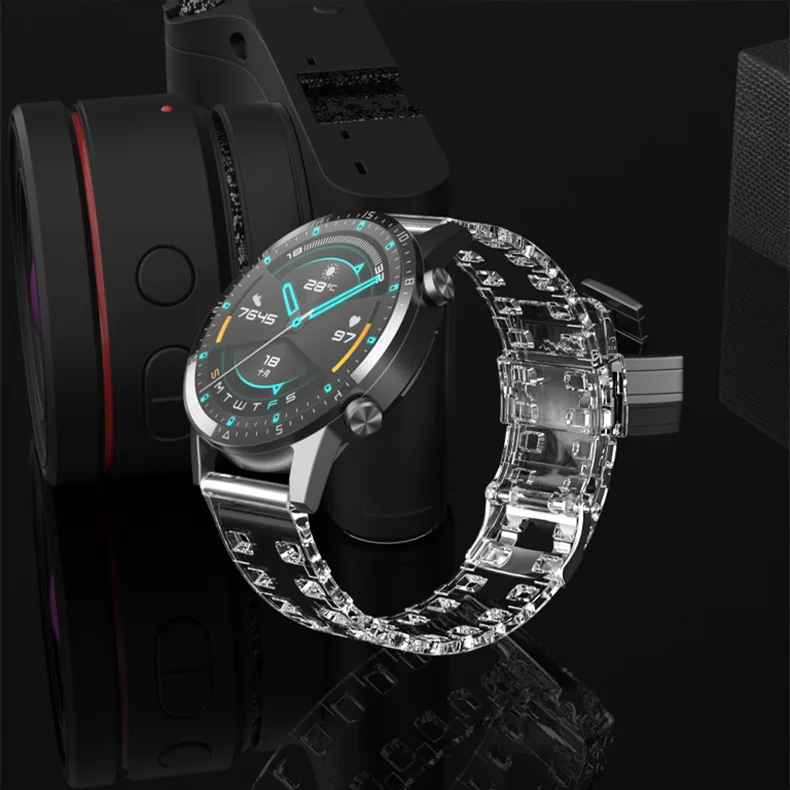 

18 20 22mm silicone transparent straps for Samsung galaxy watch 42 46mm replacement band for Huawei GT 2e honor magic watch 2