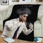 21 Savage 3D; Принты; Плюшевые Одеяло пледы на диван домашний декор мягкие теплые моющиеся Nap Одеяло дропшиппинг