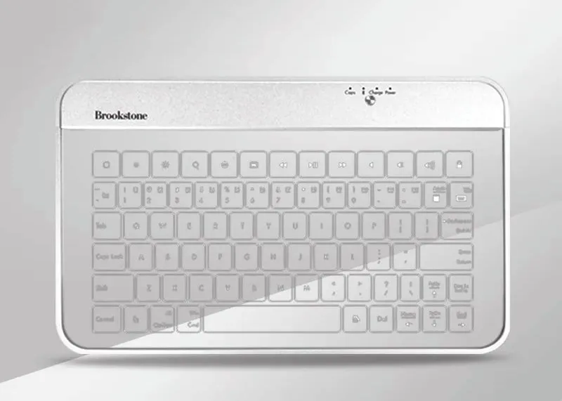 Brookstone Bluetooth wireless transparent glass keyboard ultrathin Intelligent  touch Business keyboard for ipad