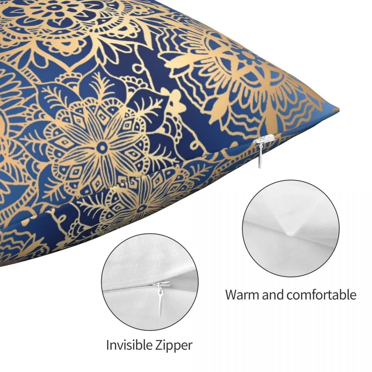 Синяя и искусственная квадратная наволочка для подушки удобная из полиэстера