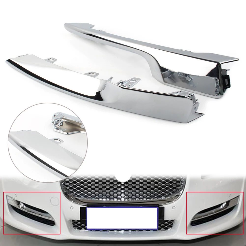 

1pcs Car Front Side Grille Lower Bumper Molding Chrome Trim For Jaguar XJ 2016 2017 2018 2019 2020 2021 ABS Plastic C2D43044