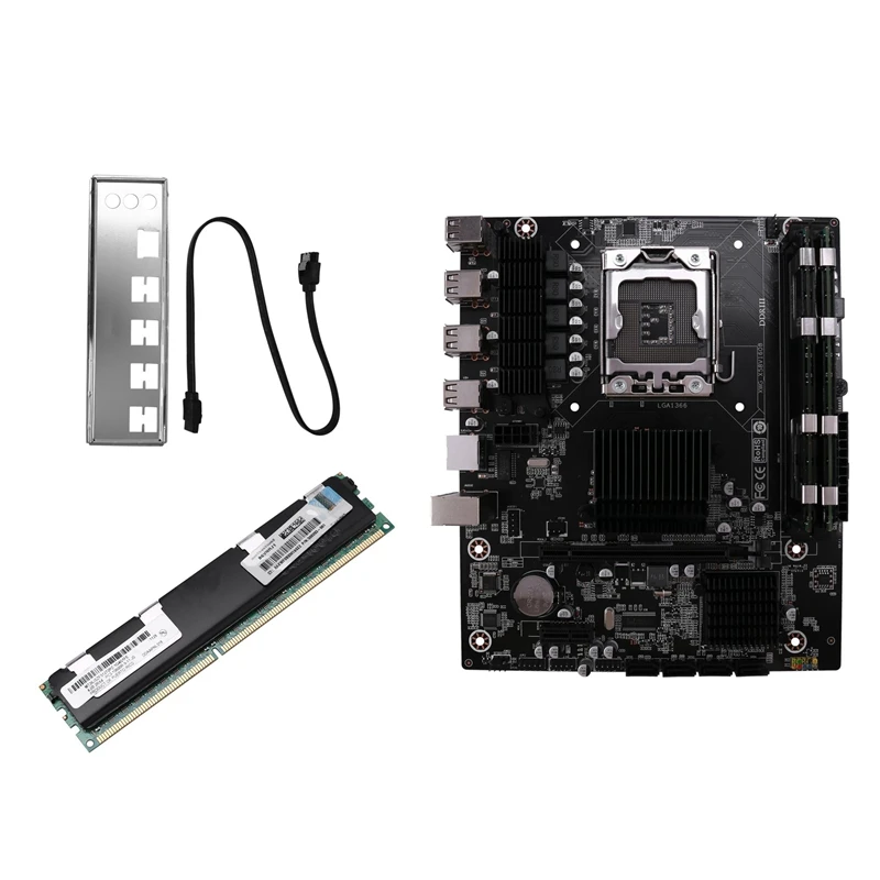 

X58 LGA1356 материнская плата с 2 x DDR3 4 Гб двухканальная Память Ram Combo SATA2.0 USB2.0 ATX материнская плата 8 Гб комплект