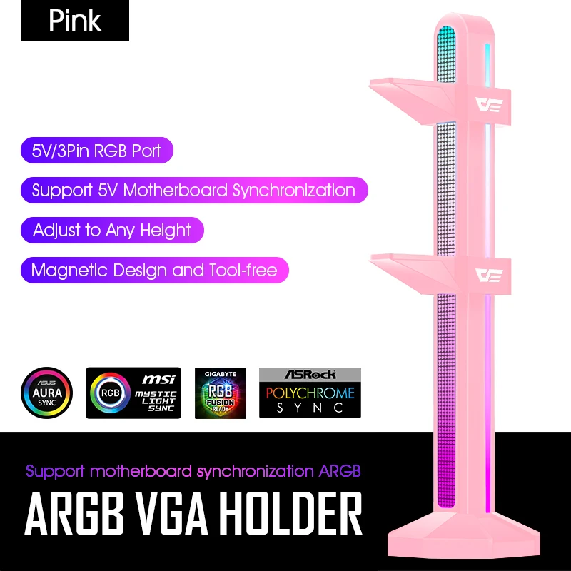 darkflash graphics card bracket vga holder jack desktop computer case 5v3pin argb video card gpu water cooling kit support stand free global shipping