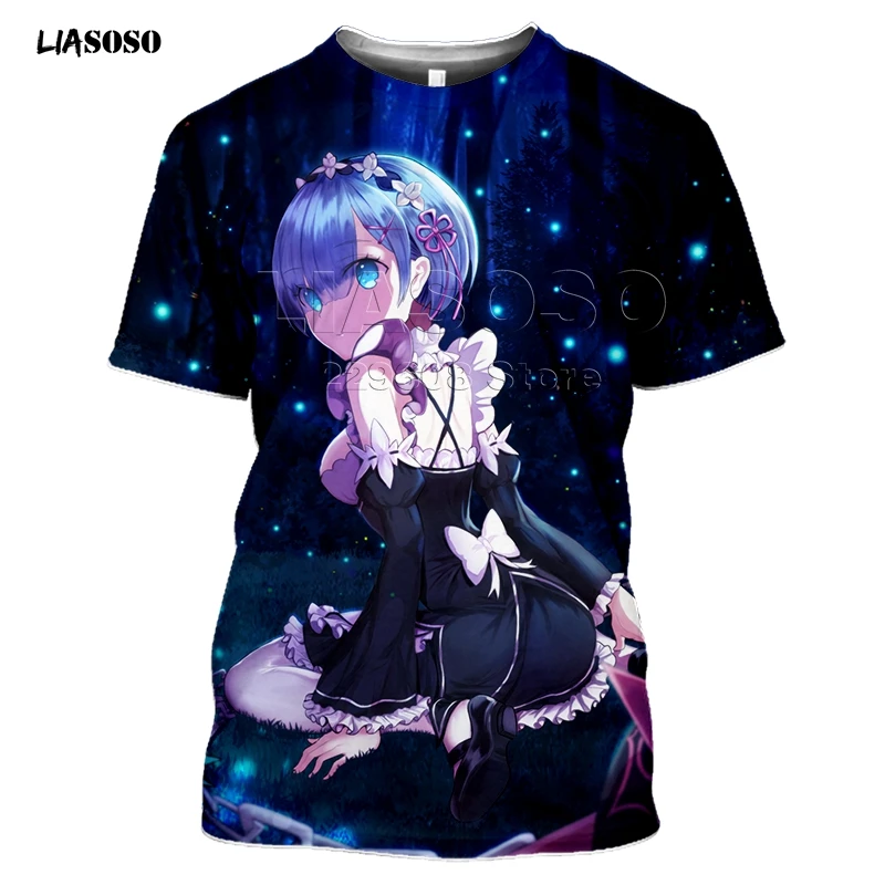 LIASOSO новинка 3D принт для женщин и мужчин аниме Re:zero Rem Ram Милая футболка девочек