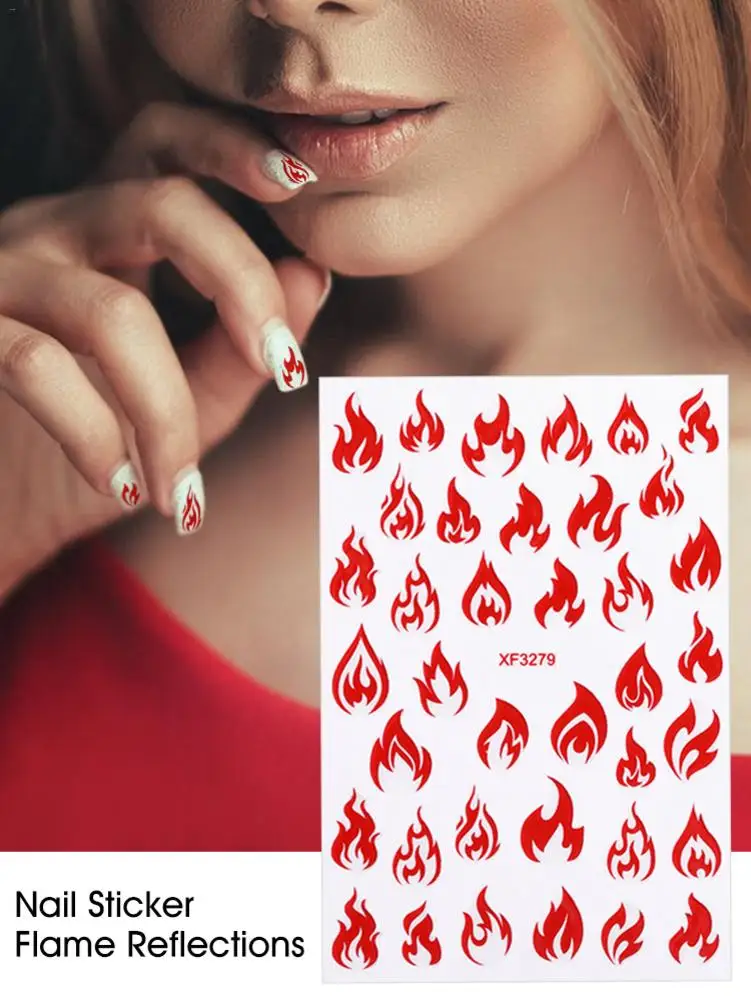 Наклейки для ногтей с изображением пламени тонкие красочные наклейки творчества