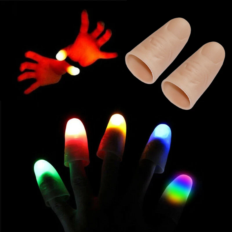 

2pcs Thumbs Led Light up Toys Kids Magical Trick Props Funny Flashing Fingers Fantastic Glowing Toys Children Luminous Gifts
