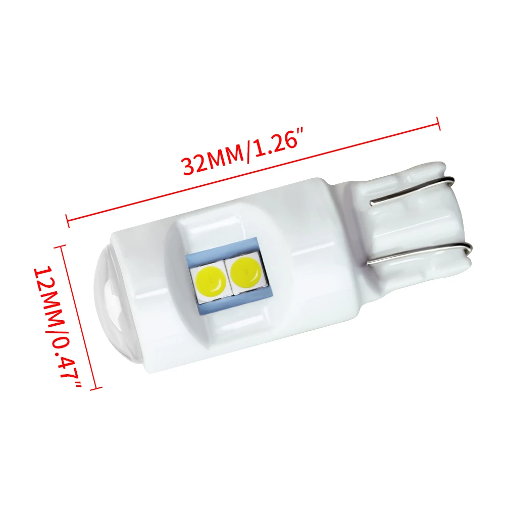 2X 3030 6 smd 12В светодиодный для T10 W5W 194 Автомобильный лампочки Canbus Керамика сторона