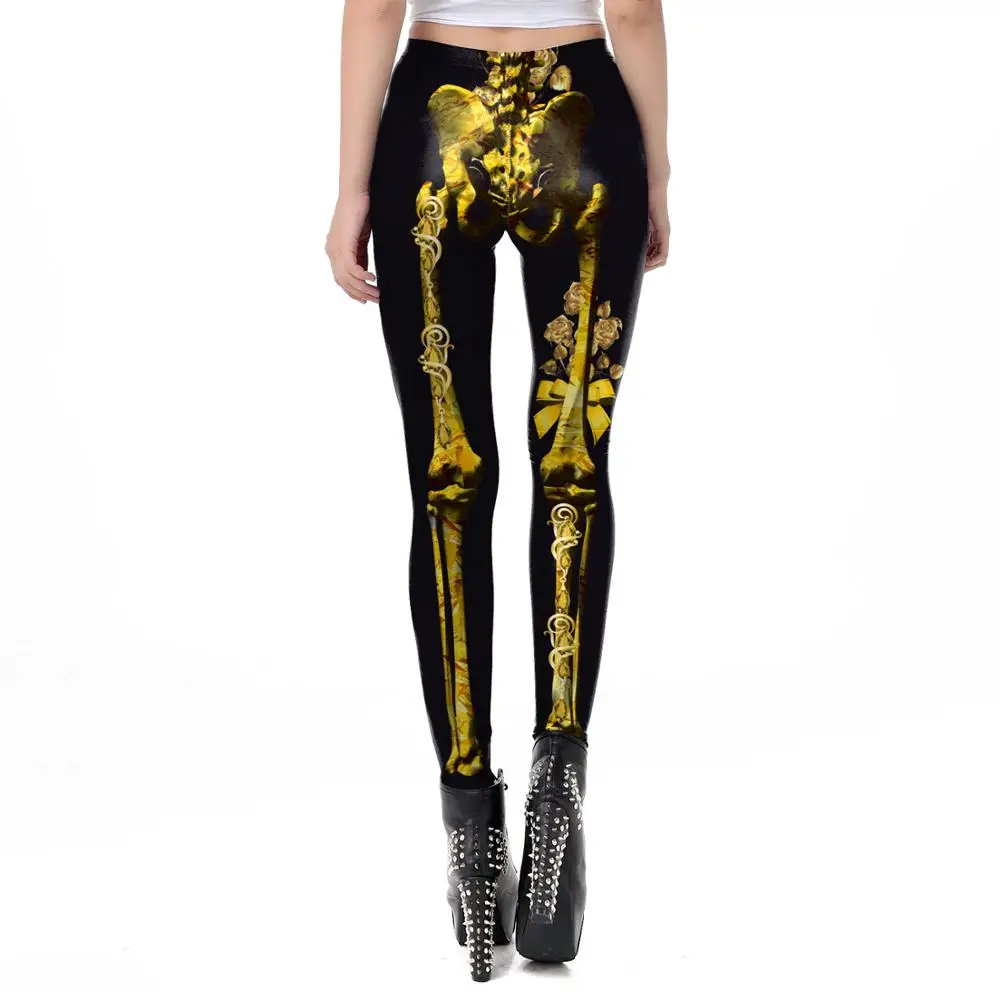 Новый дизайн череп панк женские леггинсы Готический стиль Лев Ретро Винтаж