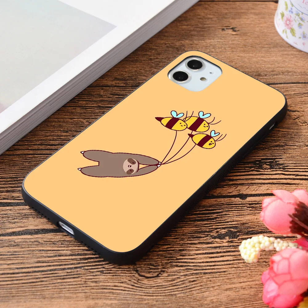 

For iPhone Sloth and Bumble Bees Soft TPU border Apple iPhone Case