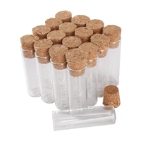 wholesale 100 pieces 2 5ml 1340mm test tubes with cork lids glass jars glass vials tiny glass bottles for diy craft accessory