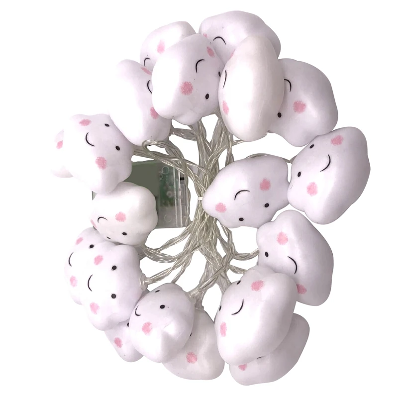 LED Warm White Cute Cloud Small Night Light String Lights Halloween Christmas Room Corridor Decor Holiday Battery Powered Gift | Лампы и