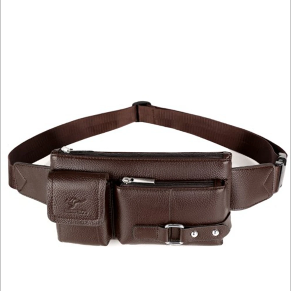 

Men's Leather Belt Bag Men's Multifunctional Sports Leather Bag Men's Chest Bag Casual Shoulder Bag Men's Tide Brand Messenger