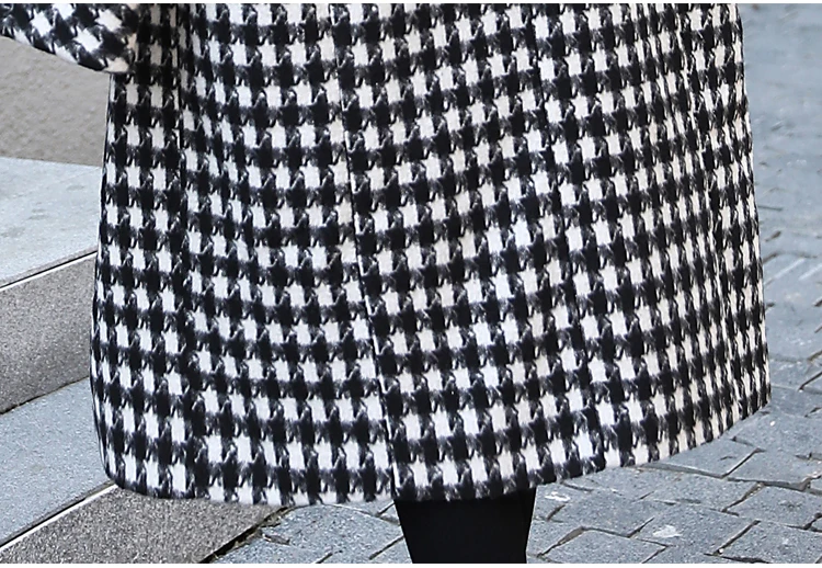 Длинное пальто для женщин осенне зимнее двубортное средней длины в Корейском