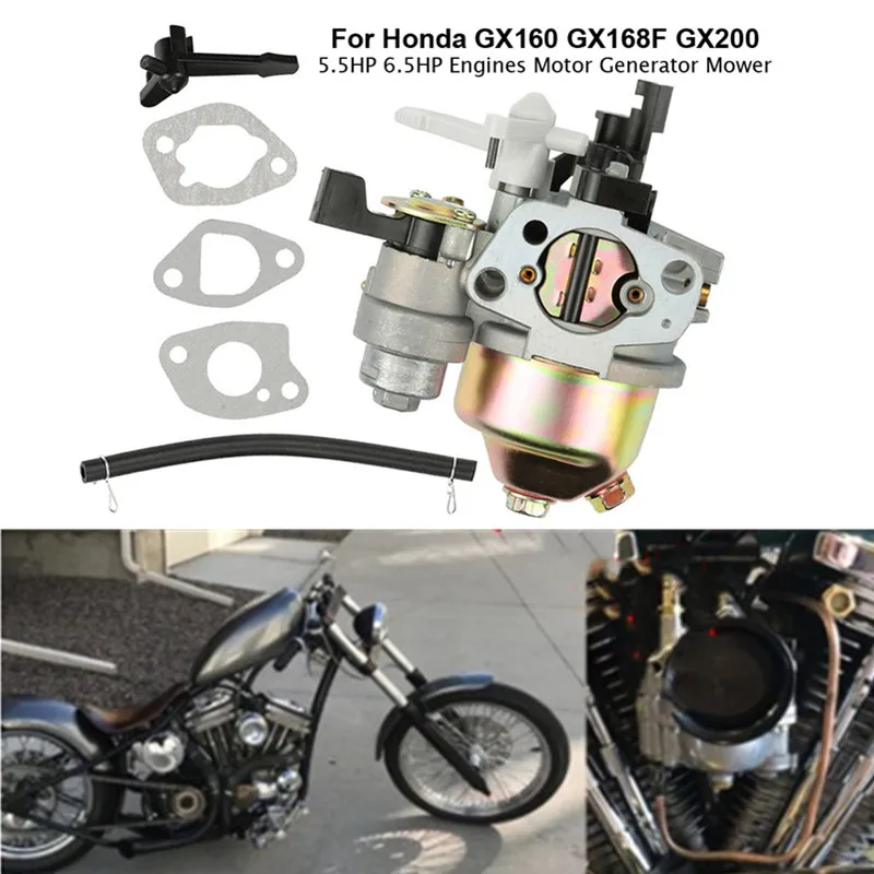 

2021 Carburetor Carb Fit For Honda GX160 GX168F GX200 5.5HP 6.5HP + Fuel Pipe Gasket Engine