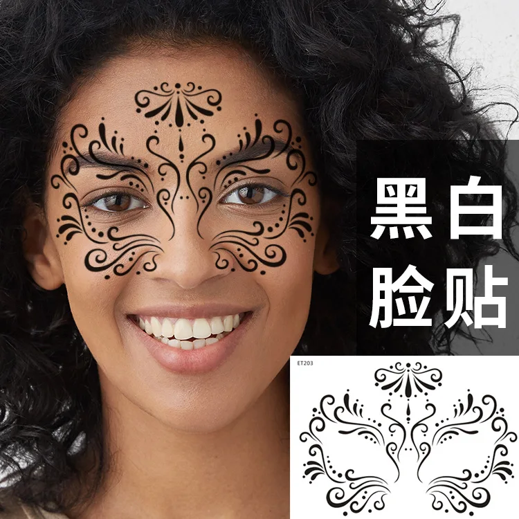 

New Children's Adult Face Paste Festival Party Haina Tattoo Paste Water-stained Temporary Tattoo Sticker Temporary for Woman