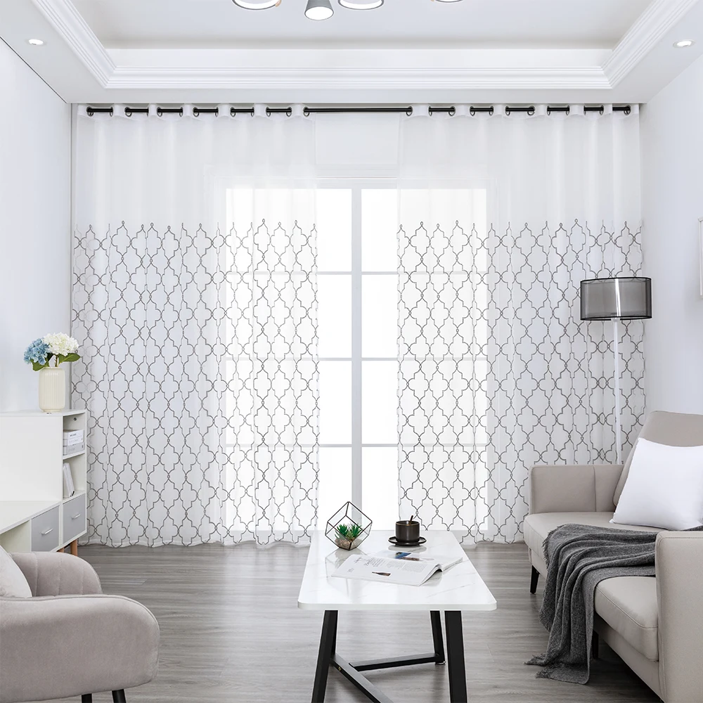 Вышитые геометрические прозрачные фотообои LISM для гостиной спальни кухни