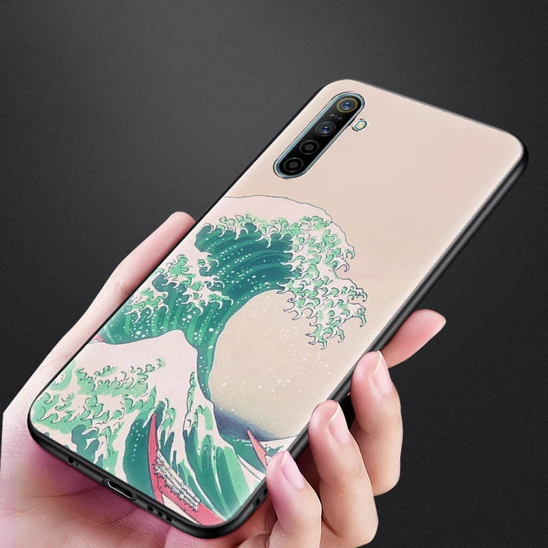 

Wave Art Japanese Green Case for Realme XT 5 5Pro 5i 6 6S X50 C3i 6i India C12 C15 C3 C11 7 7i Rro X2 X3 X7 Phone Shell