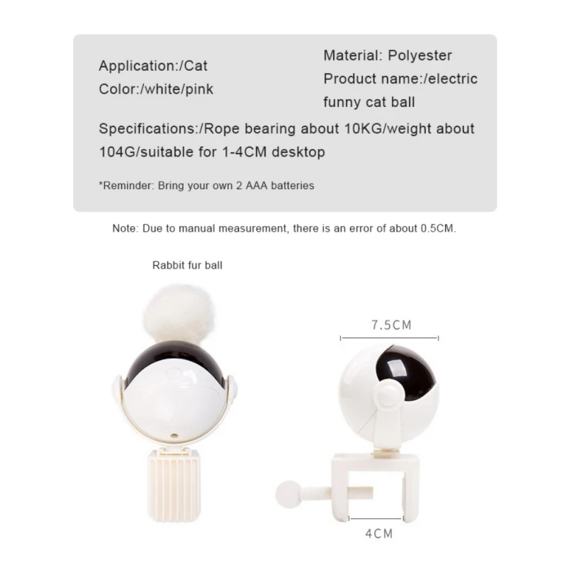 

Electric Cat Teaser Toy Ball Automatic Lifting Spring Rod Lifting Jumping Ball Puzzle Smart Interactive Toys For Pets Supplies