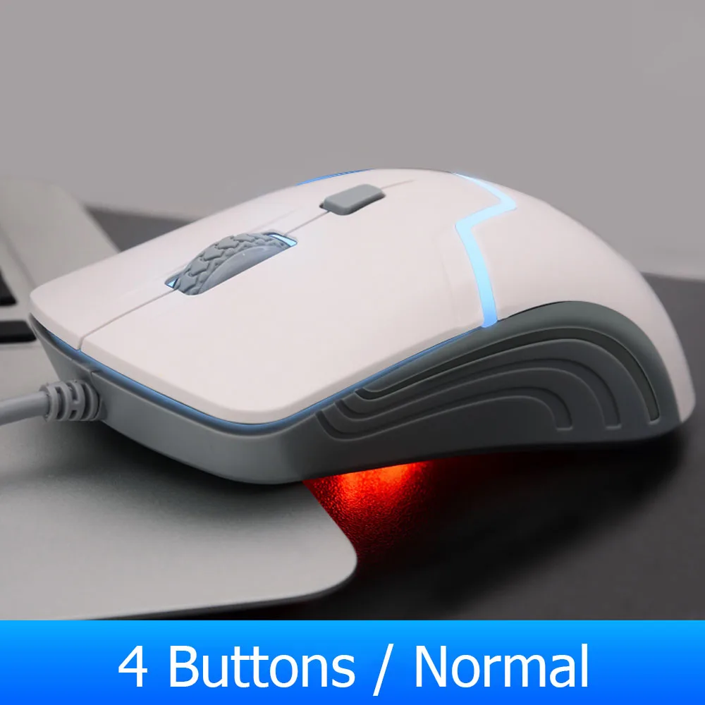 4 Buttons Hp игровая проводная мышь 7 цветов светодиодный светильник мышь с подсветкой 6 кнопок эргономичная регулируемая макро мышь 3200 dpi Бесшумная компьютерная мышь - Цвет: 4 Buttons