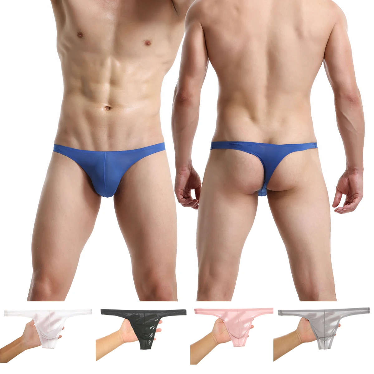 

5 шт., мужские прозрачные Трусы-стринги из вискозы