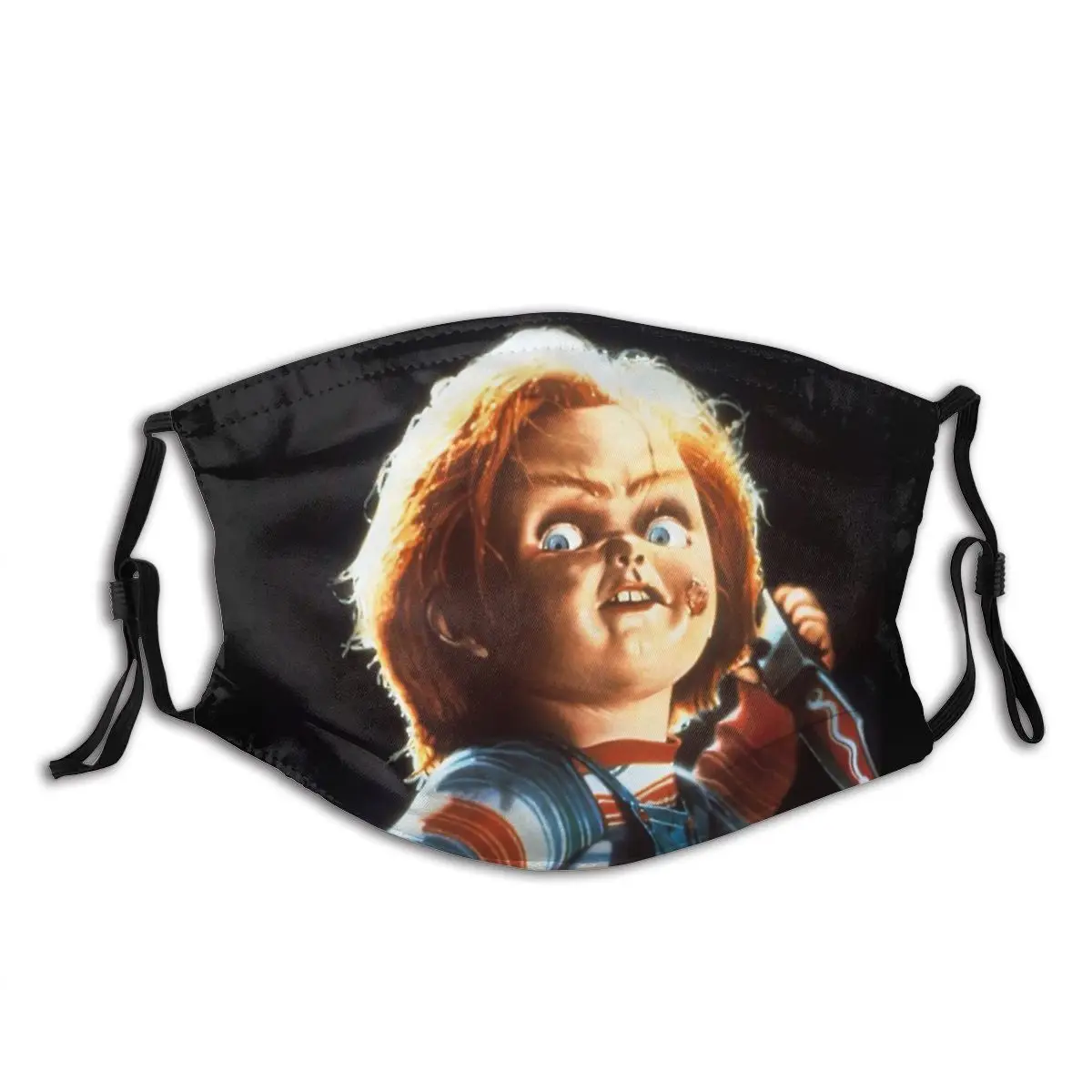 

Chucky Killer Doll Non Disposable Printed Mouth Face Mask Windproof Dustproof with Filters Earloop Protection Cover Respirator