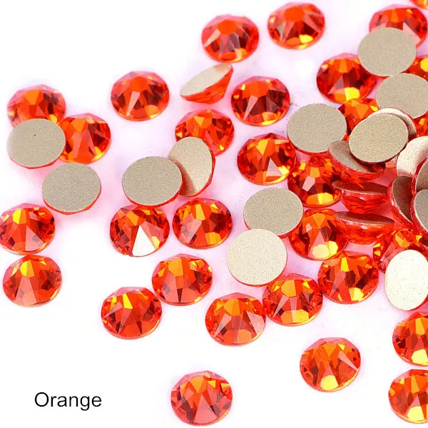 orange 1440 шт Новые популярные цвета 8 больших+ 8 маленьких 16 граней горный хрусталь Кристалл Flatback не горячей фиксации украшение для ногтей горный хрусталь B3638 - Цвет: orange