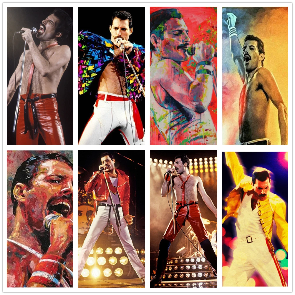 

Full Drill Square Queen Band Freddie Mercury Diamond Embroidery Rhinestones Pictures 5D Diamond Painting Mosaic Decoration gift