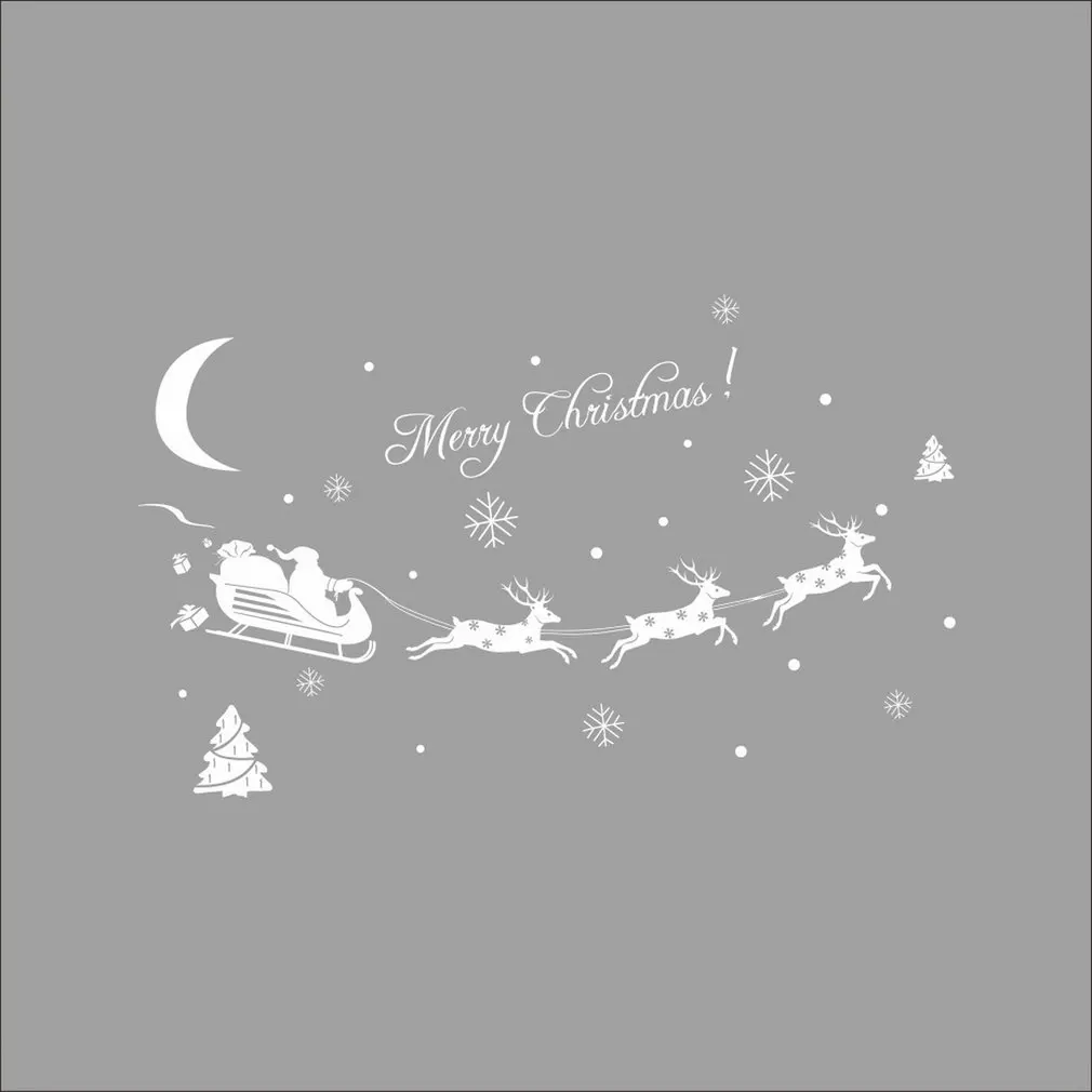 Маленький олень Санта магазин рождественские украшения наклейки окна