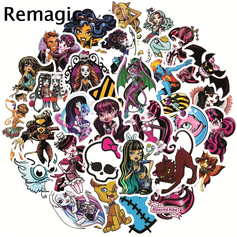 

50pcs Monster High Stickers paster Cartoon characters anime movie funny decals scrapbooking diy phone laptop decorations