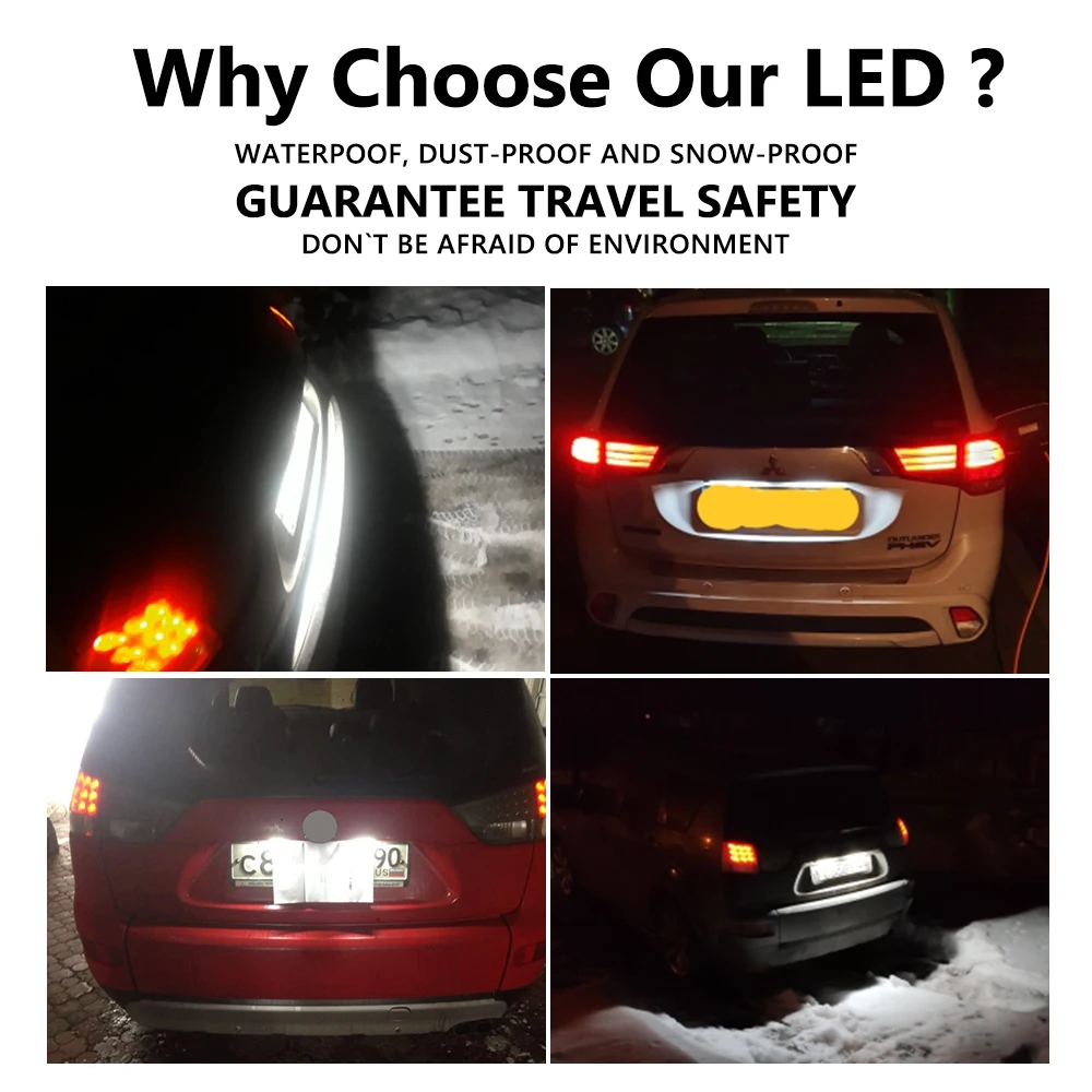 

2PCS LED Number License Plate Light Rear Lamps Bulb For Mitsubishi Eclipse 1 2 3 4 Cabriolet Cross Outlander Lancer 8 Sportback